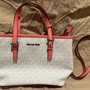 Michael Kors White and Pink Women's Bag